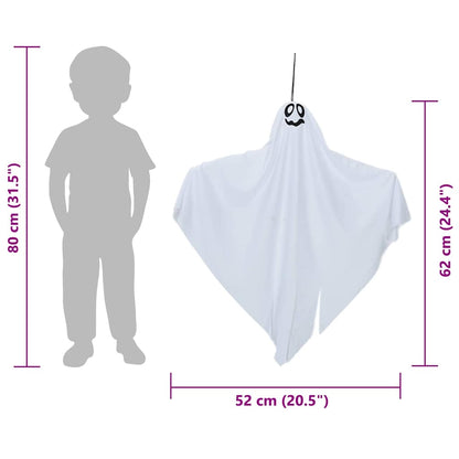 vidaXL Halloween Hanging Ghost 3 pcs White 52 x 62 cm Polyester