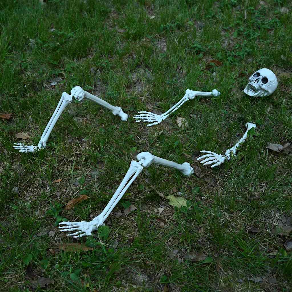 vidaXL Halloween Skeleton with Ground Spikes White 45.5 x 13 cm
