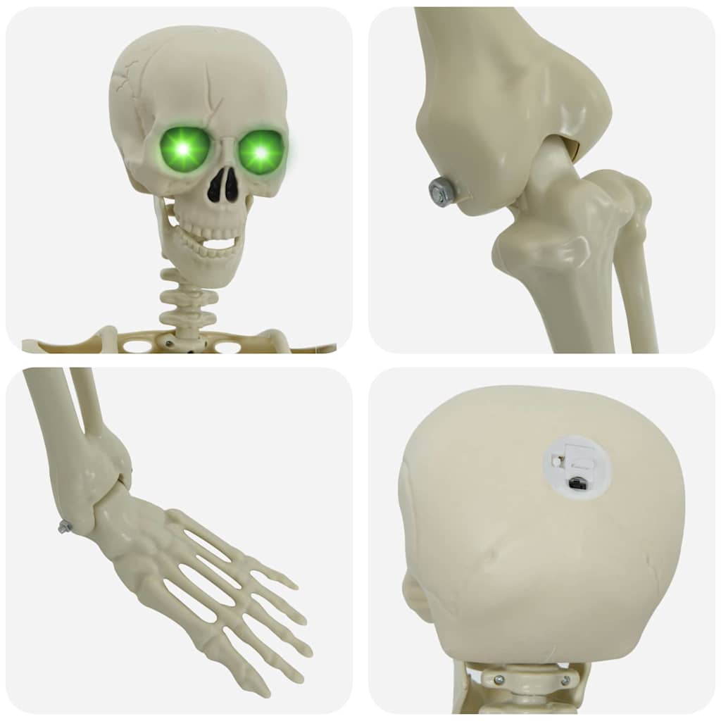 vidaXL Halloween Skeleton White 155 x 38.5 cm Polypropylene