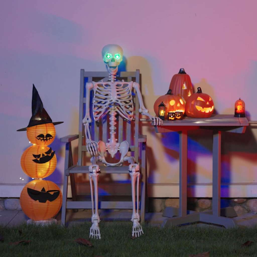 vidaXL Halloween Skeleton White 155 x 38.5 cm Polypropylene