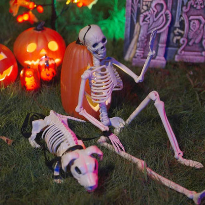 vidaXL Halloween Decoration Skeleton 2 pcs White 155 x 38.5 cm