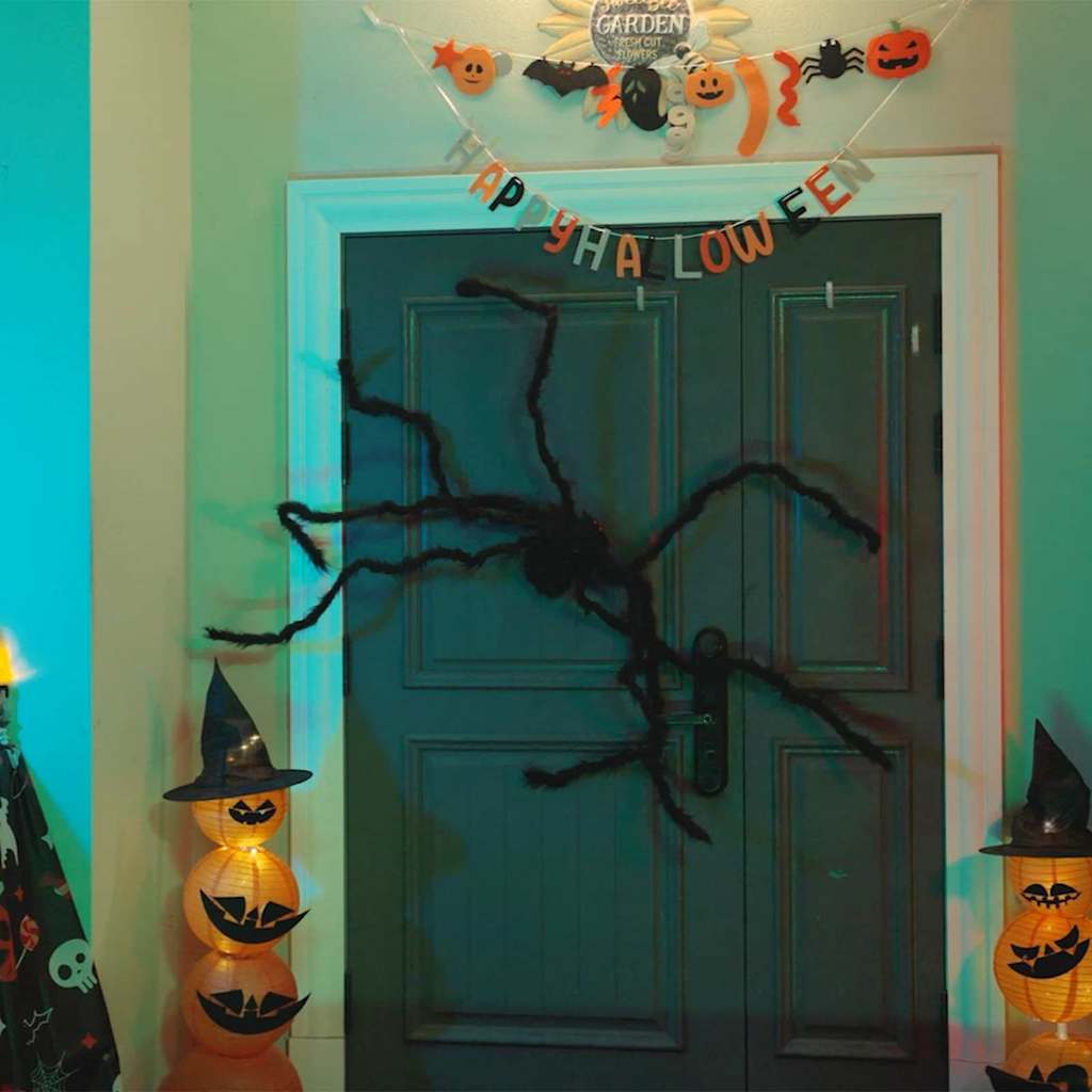 vidaXL Halloween Spider Decoration 3 pcs Black 200 cm