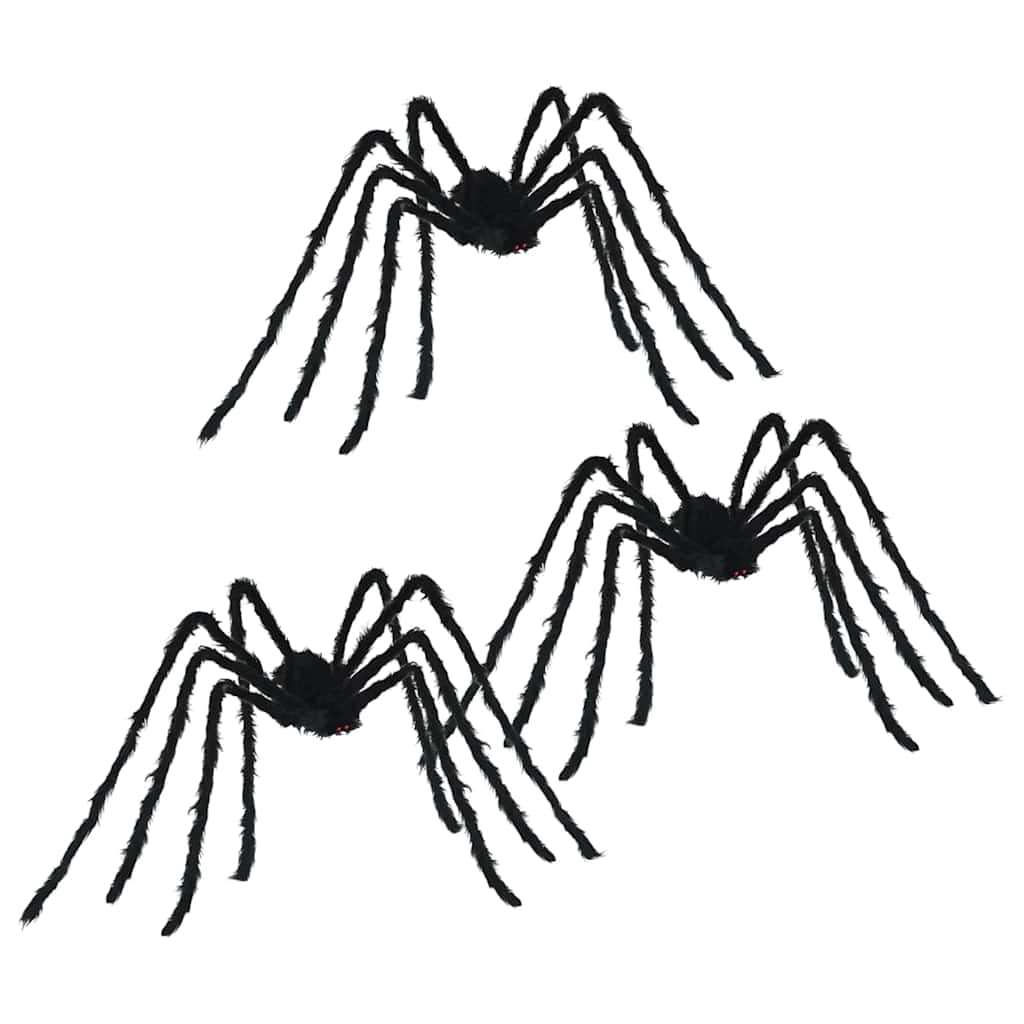 vidaXL Halloween Spider Decoration 3 pcs Black 200 cm