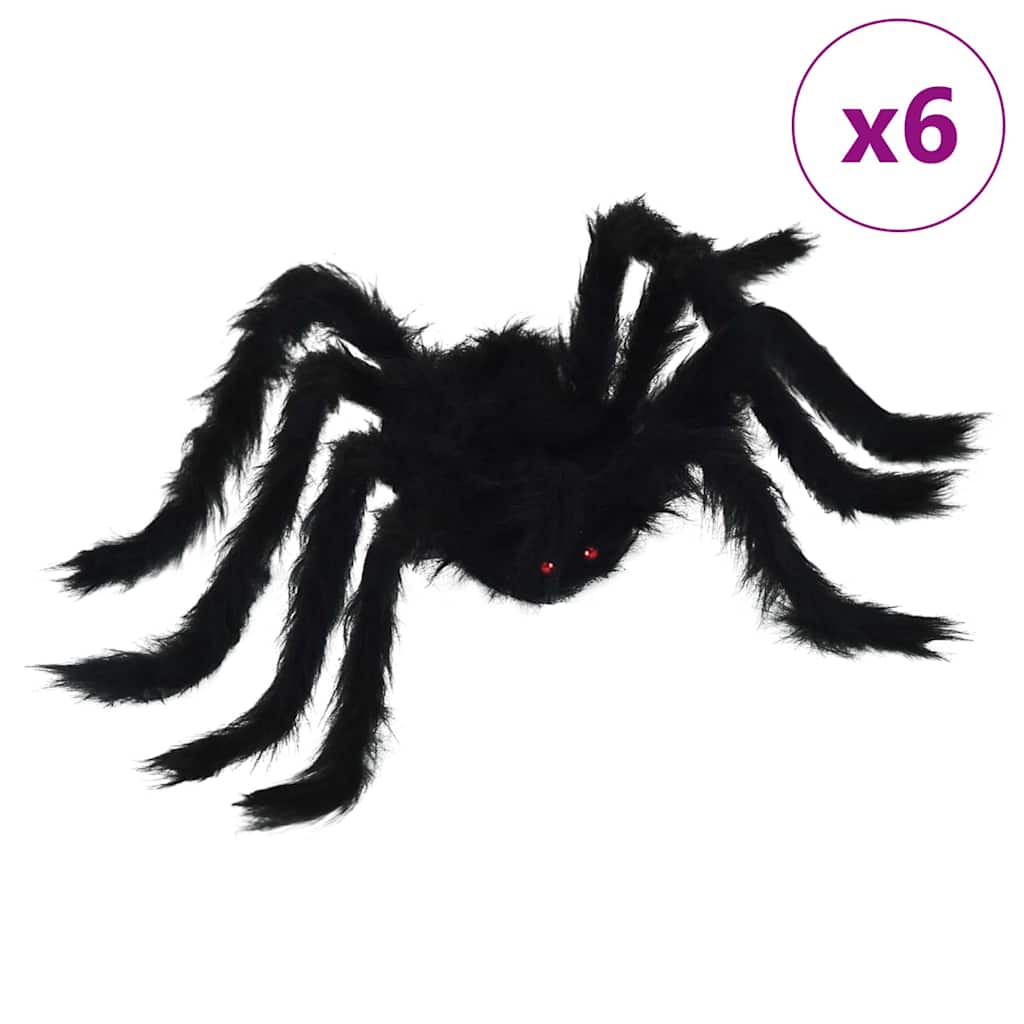 vidaXL Halloween Spider Decoration 6 pcs Black 75 cm