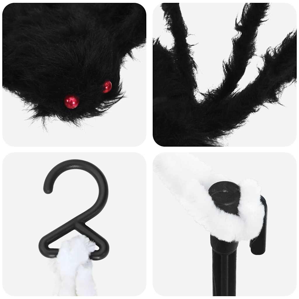 vidaXL Halloween Spider Decoration with Webs 2 pcs Black and white - 200 cm