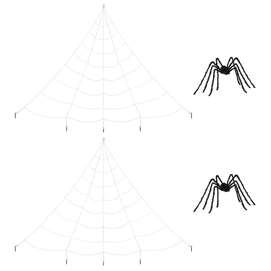 vidaXL Halloween Spider Decoration with Webs 2 pcs Black and white - 200 cm