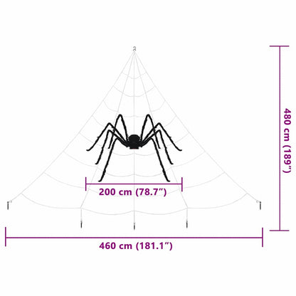 vidaXL Halloween Spider Decoration with Webs 2 pcs Black and white - 200 cm