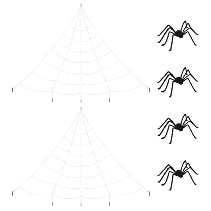 vidaXL Halloween Spider Decoration with Webs 4 pcs Black and white - 150 cm