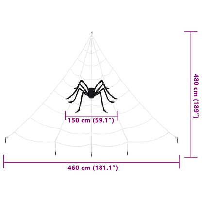 vidaXL Halloween Spider Decoration with Webs 4 pcs Black and white - 150 cm