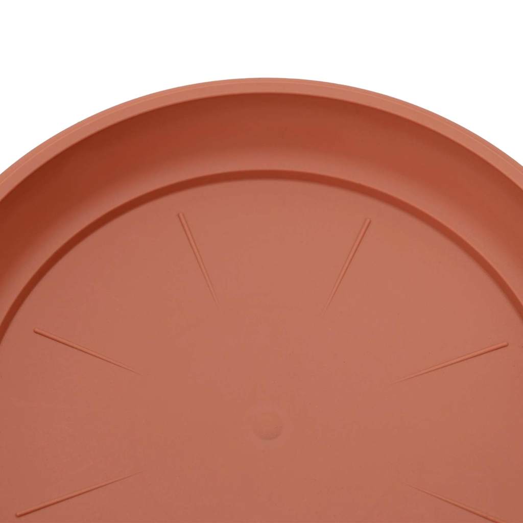 vidaXL Round Flower Tray 6 pcs Brick Red Ø 14 x 2 cm Plastic