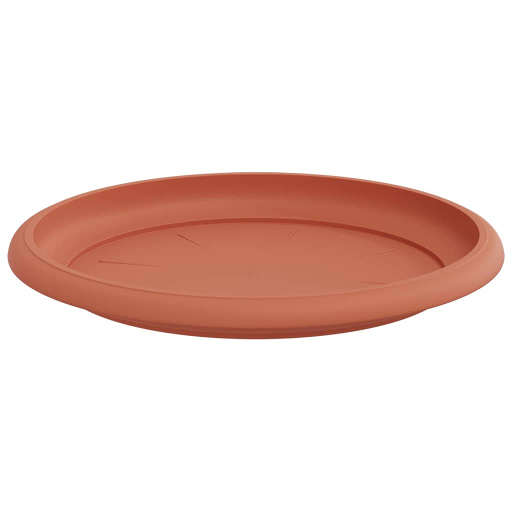 vidaXL Round Flower Tray 6 pcs Brick Red Ø 19 x 2 cm Plastic
