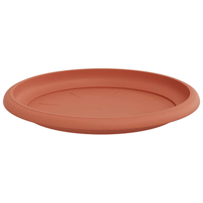 vidaXL Round Flower Tray 6 pcs Brick Red Ø 19 x 2 cm Plastic