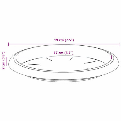 vidaXL Round Flower Tray 6 pcs Brick Red Ø 19 x 2 cm Plastic