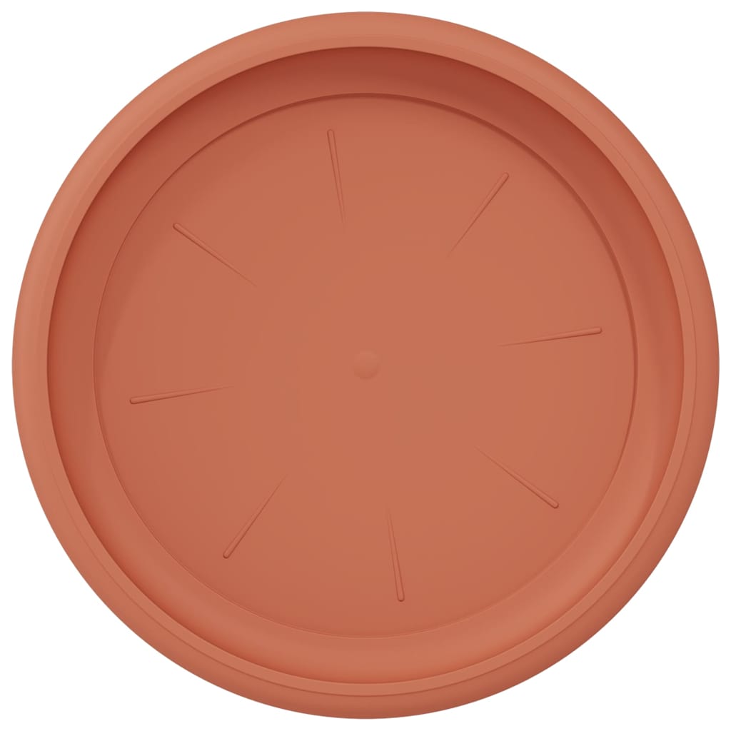vidaXL Round Flower Tray 6 pcs Brick Red Ø 21.5 x 2.5 cm Plastic