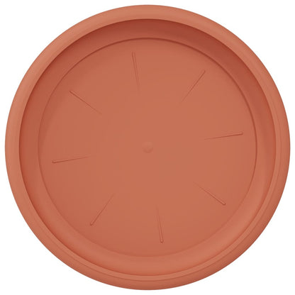 vidaXL Round Flower Tray 6 pcs Brick Red Ø 21.5 x 2.5 cm Plastic
