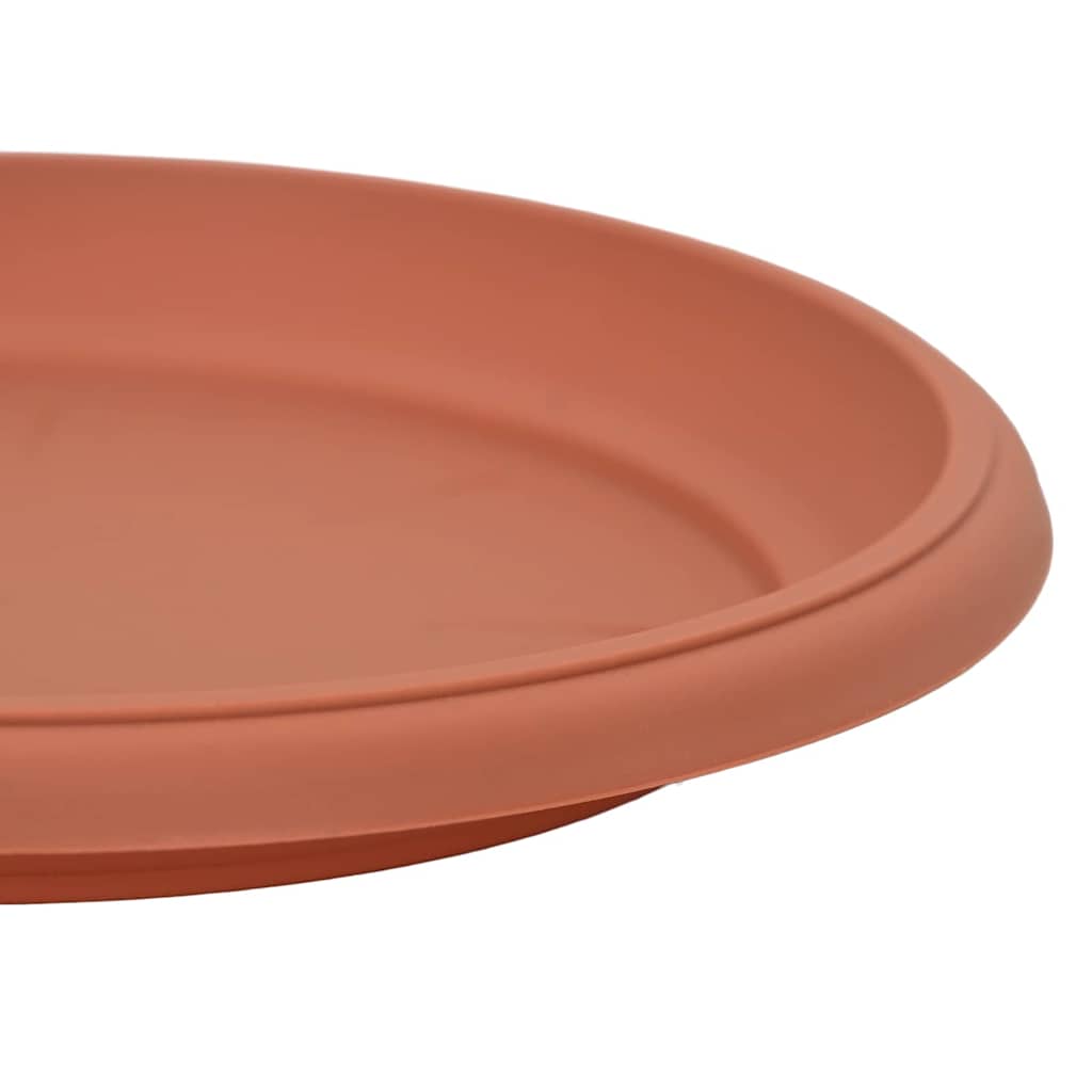 vidaXL Round Flower Tray 6 pcs Brick Red Ø 23.5 x 2.5 cm Plastic