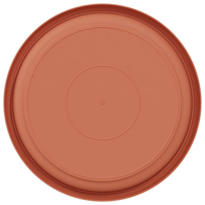 vidaXL Round Flower Tray 6 pcs Brick Red Ø 23.5 x 2.5 cm Plastic