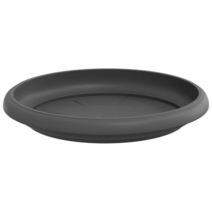 vidaXL Round Flower Tray 6 pcs Black Ø 15.5 x 2 cm Plastic