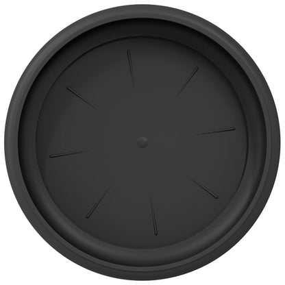 vidaXL Round Flower Tray 6 pcs Black Ø 15.5 x 2 cm Plastic