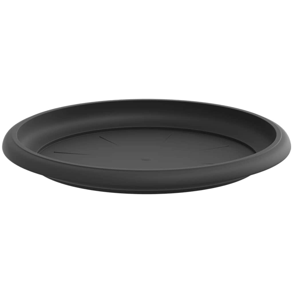 vidaXL Round Flower Tray 6 pcs Black Ø 17.5 x 2 cm Plastic