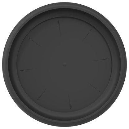 vidaXL Round Flower Tray 6 pcs Black Ø 19 x 2 cm Plastic