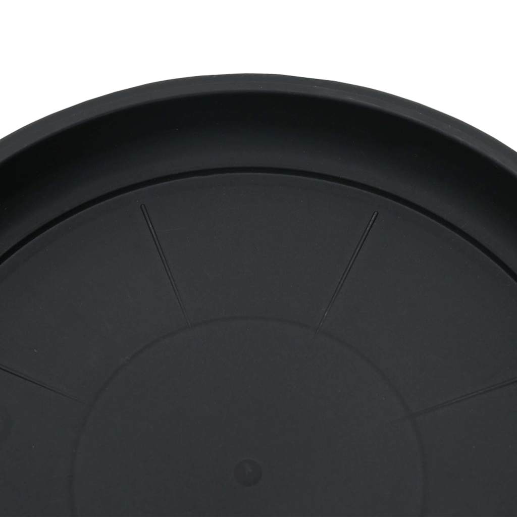 vidaXL Round Flower Tray 6 pcs Black Ø 21.5 x 2.5 cm Plastic