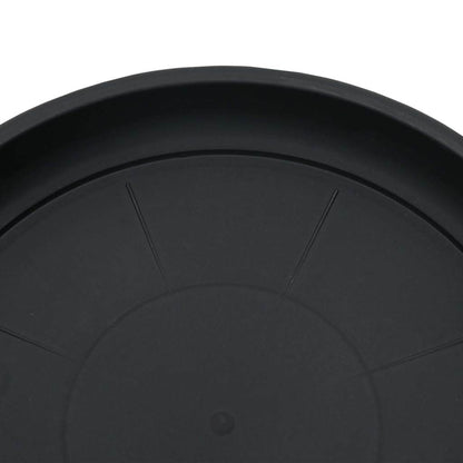 vidaXL Round Flower Tray 6 pcs Black Ø 27 x 2.5 cm Plastic