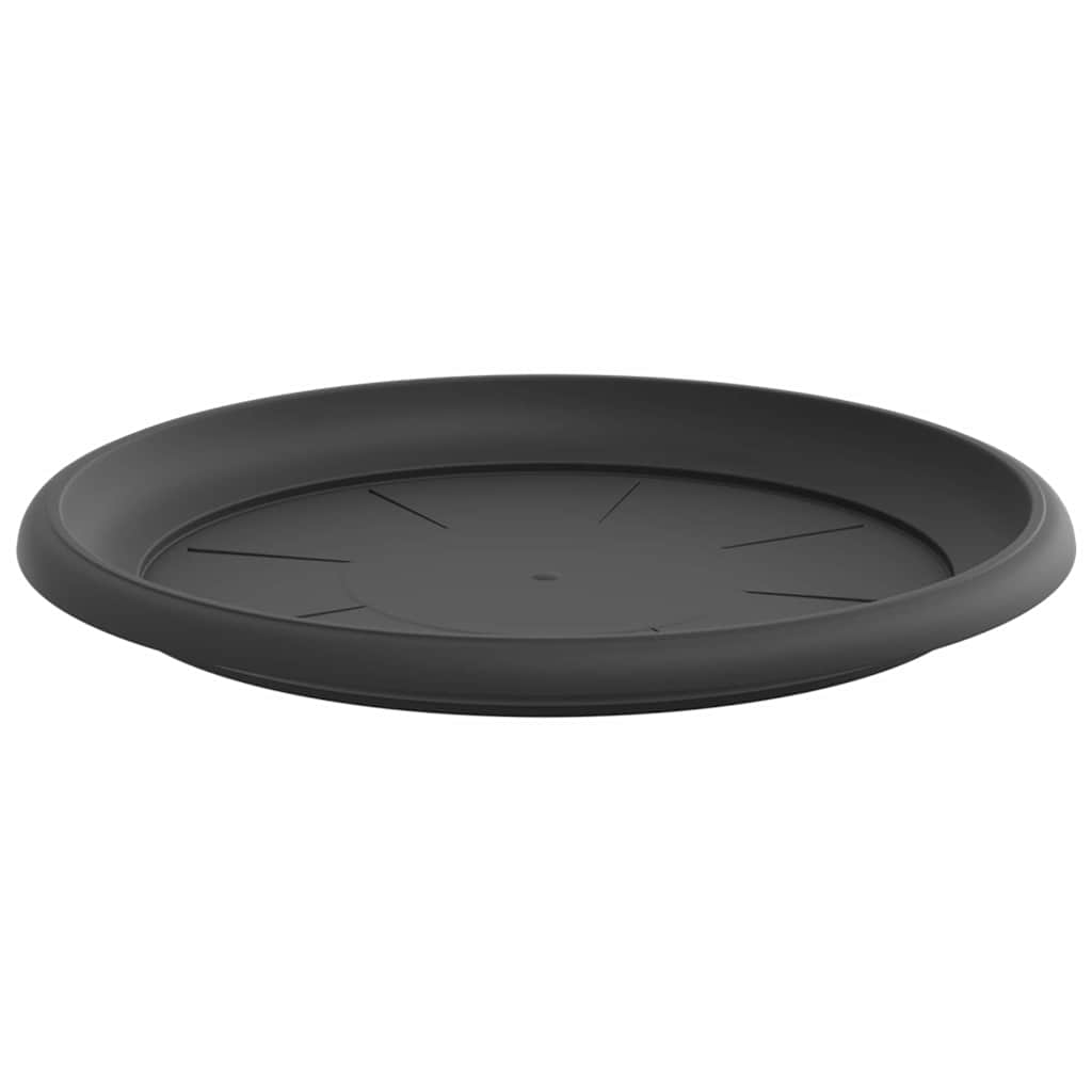 vidaXL Round Flower Tray 6 pcs Black Ø 27 x 2.5 cm Plastic