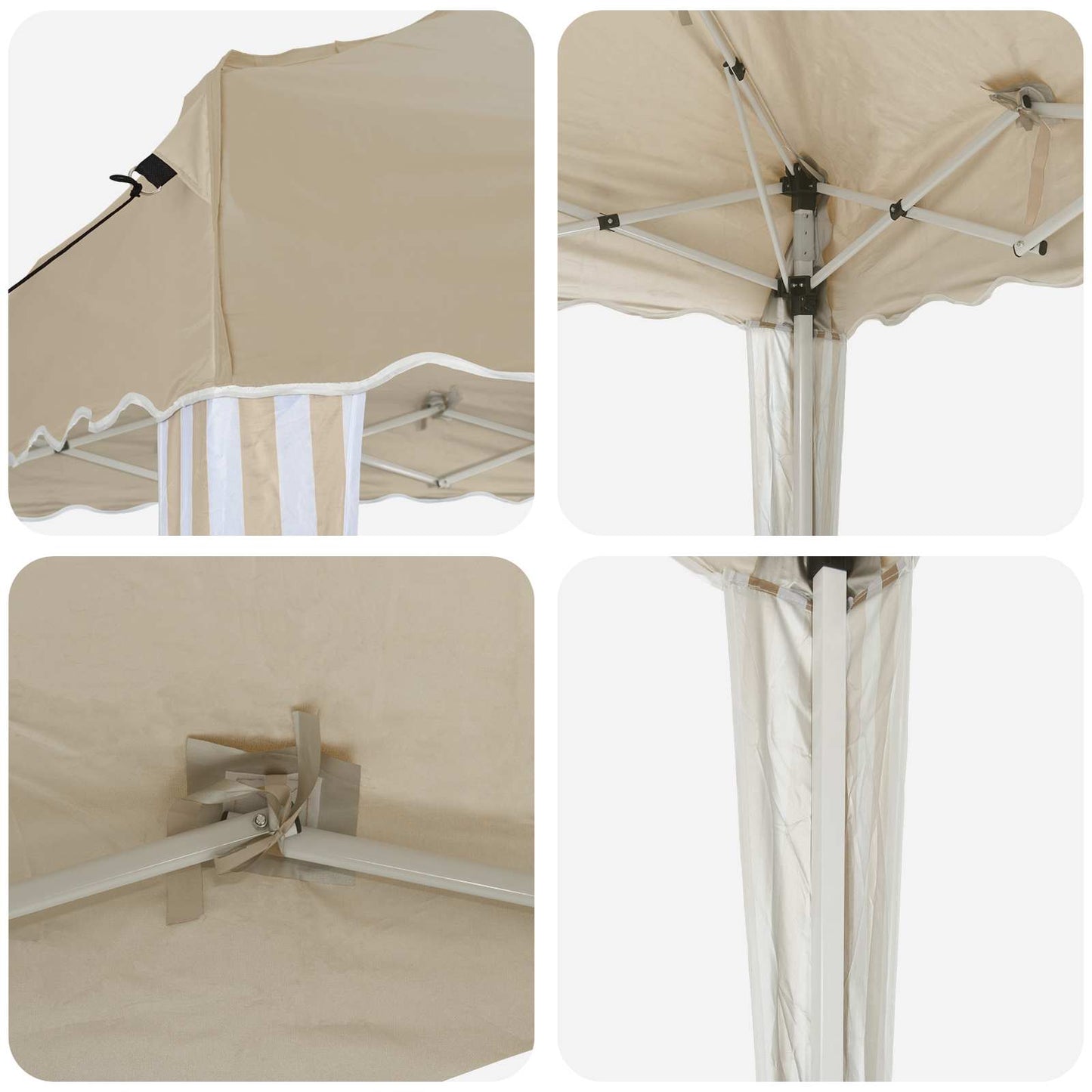 vidaXL Pop-up Party Tent 195 x 195 x 245 cm Cream Oxford Fabric