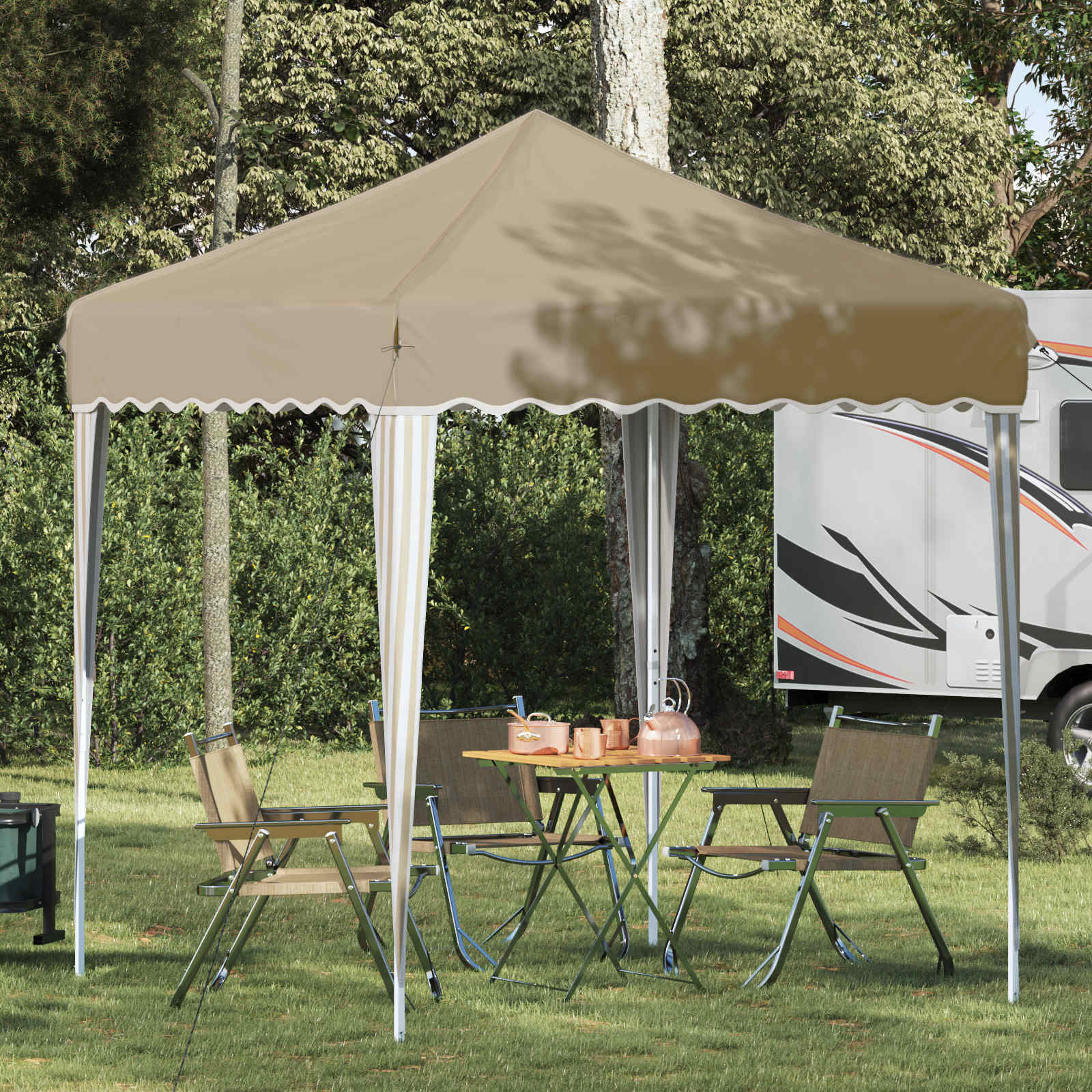 vidaXL Pop-up Party Tent 195 x 195 x 245 cm Cream Oxford Fabric