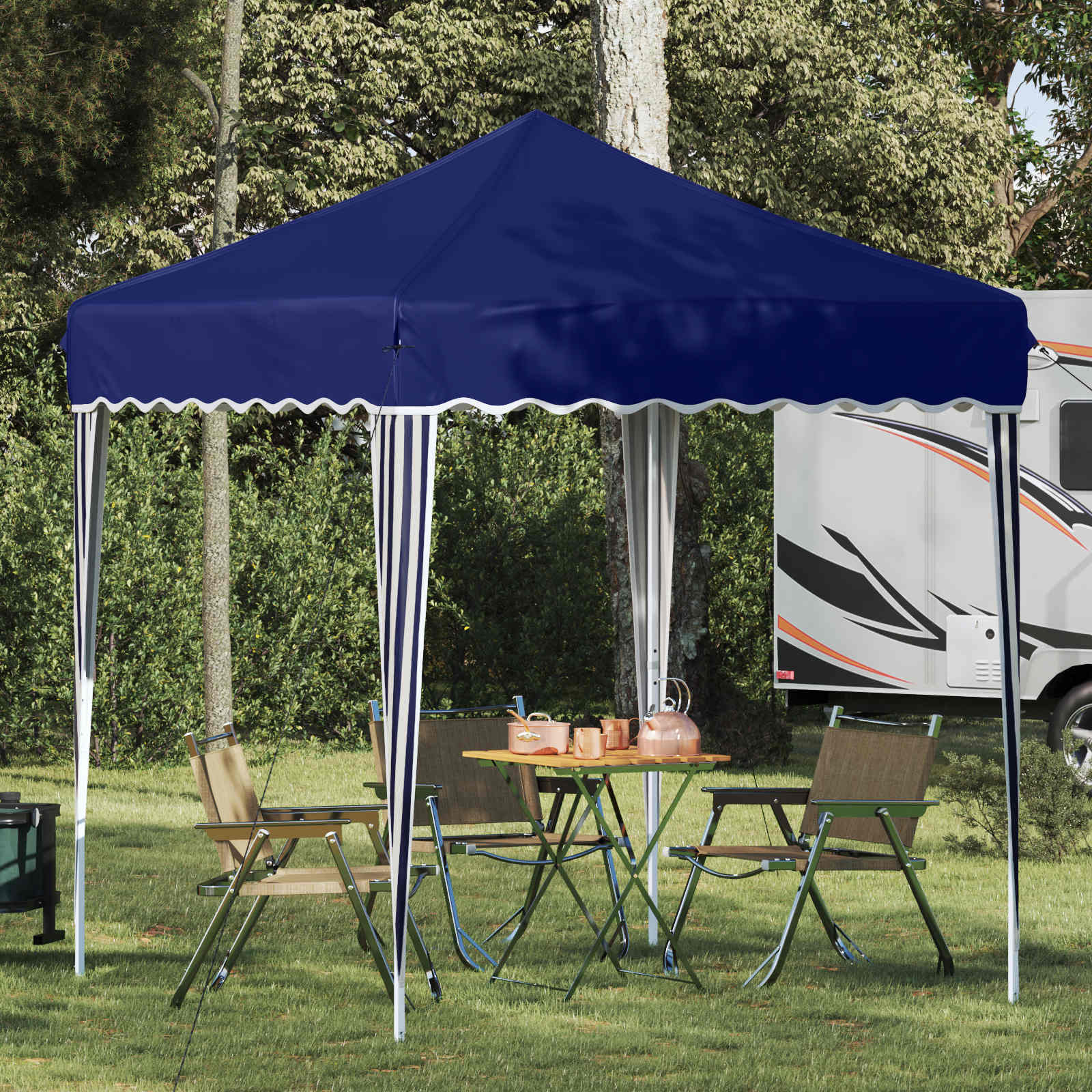 vidaXL Pop-up Party Tent 195 x 195 x 245 cm Blue Oxford Fabric