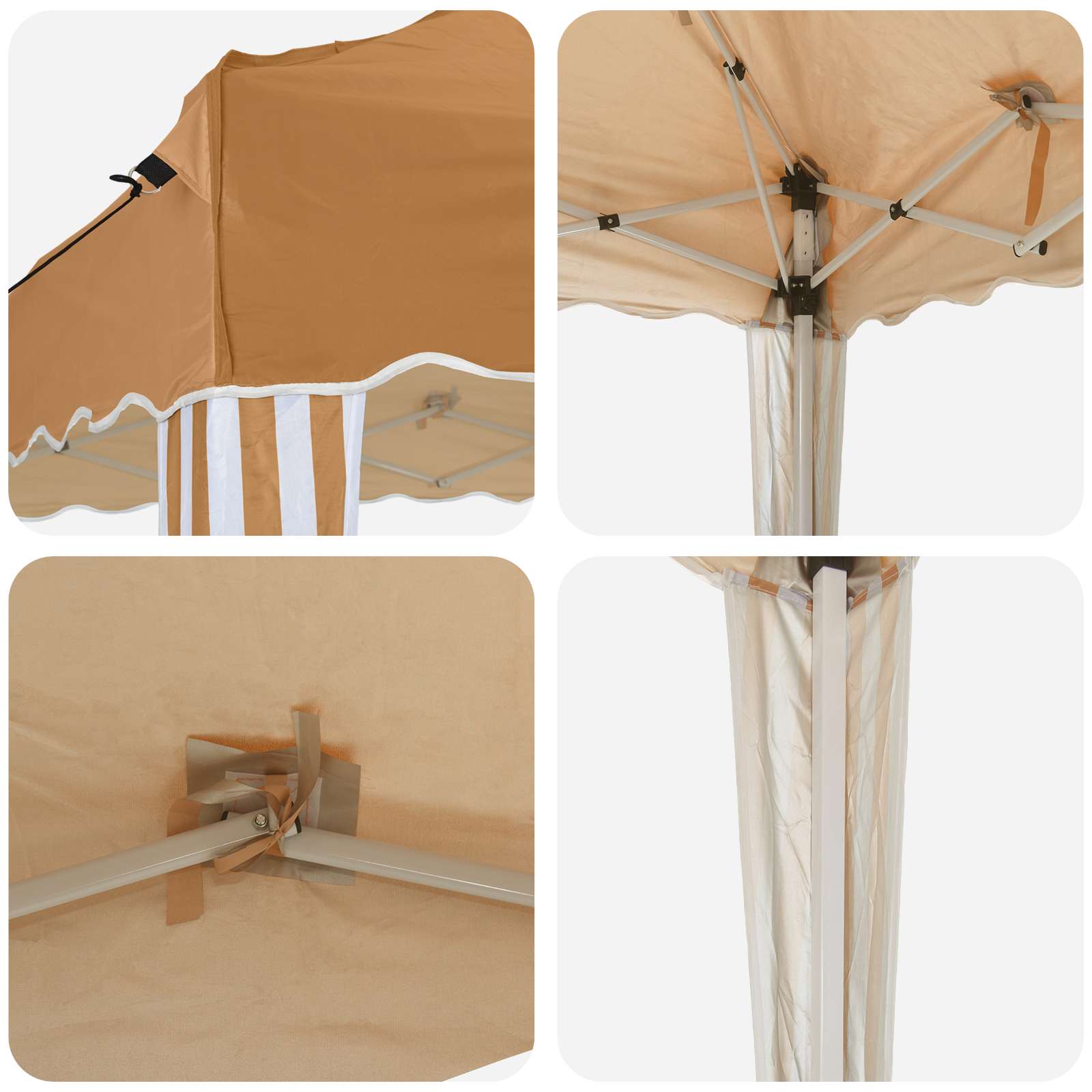 vidaXL Pop-up Party Tent 195 x 195 x 245 cm Beige Oxford Fabric