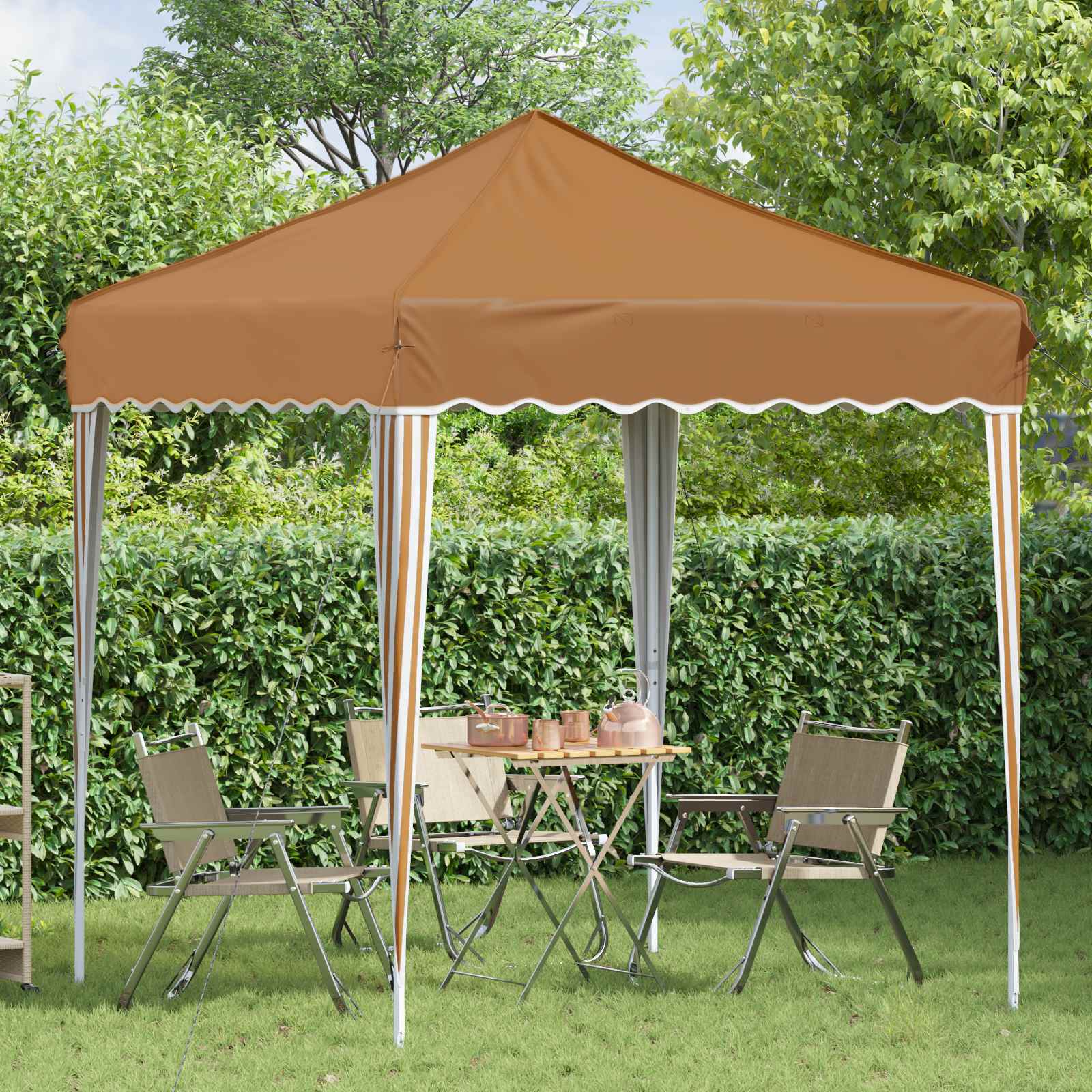 vidaXL Pop-up Party Tent 195 x 195 x 245 cm Beige Oxford Fabric