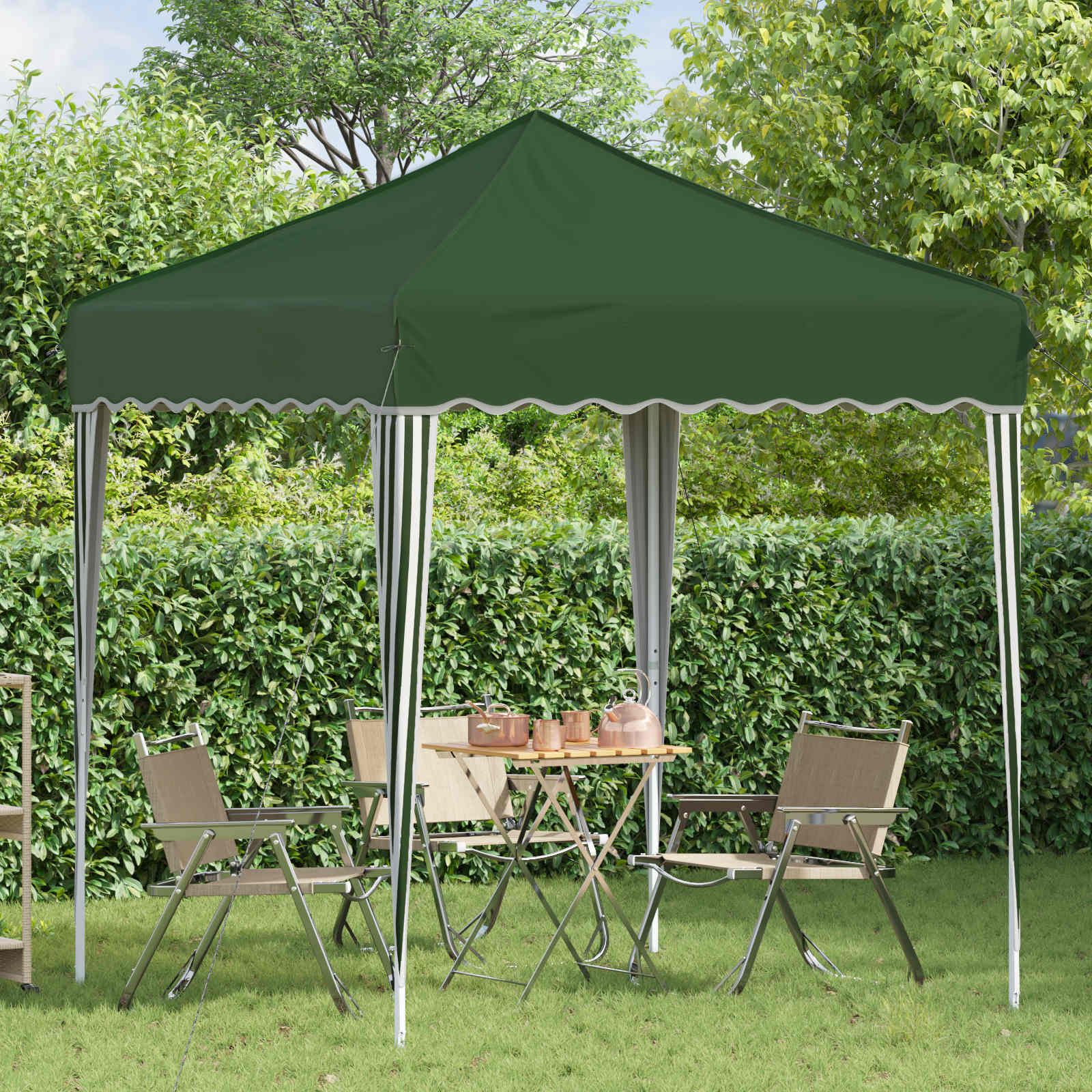 vidaXL Pop-up Party Tent 195 x 195 x 245 cm Green Oxford Fabric