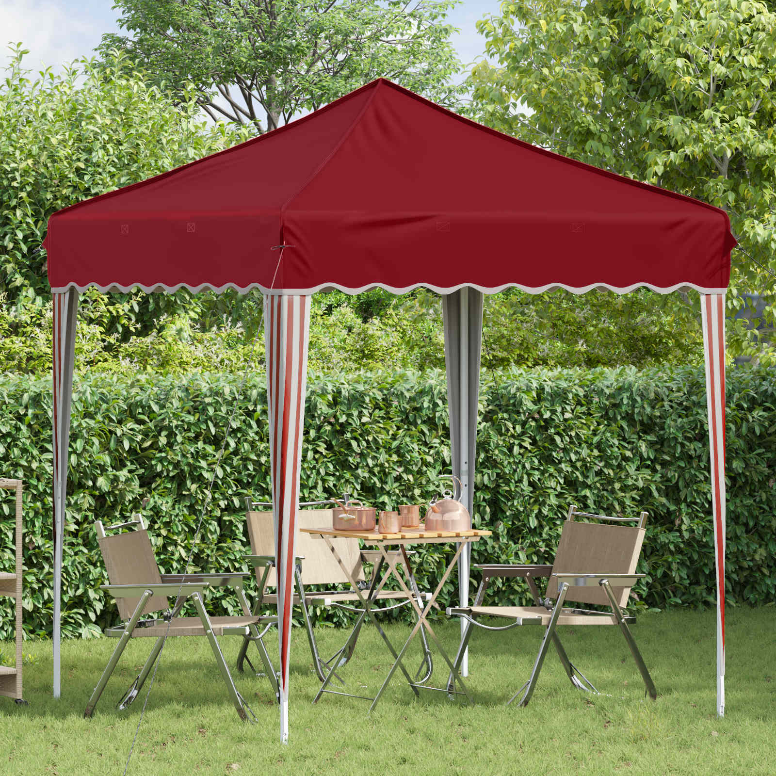 vidaXL Pop-up Party Tent 195 x 195 x 245 cm Burgundy Oxford Fabric