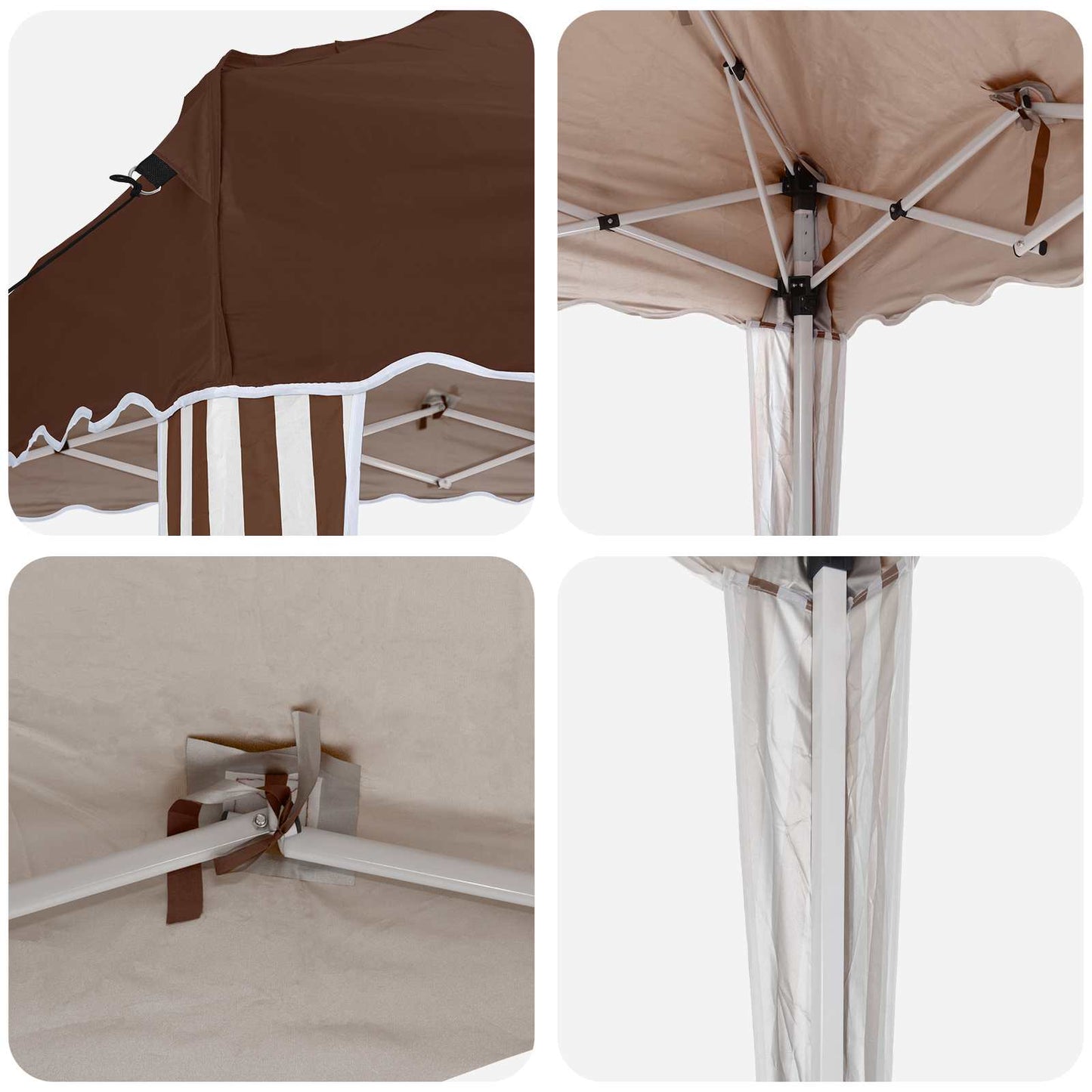 vidaXL Pop-up Party Tent 195 x 195 x 245 cm Brown Oxford Fabric
