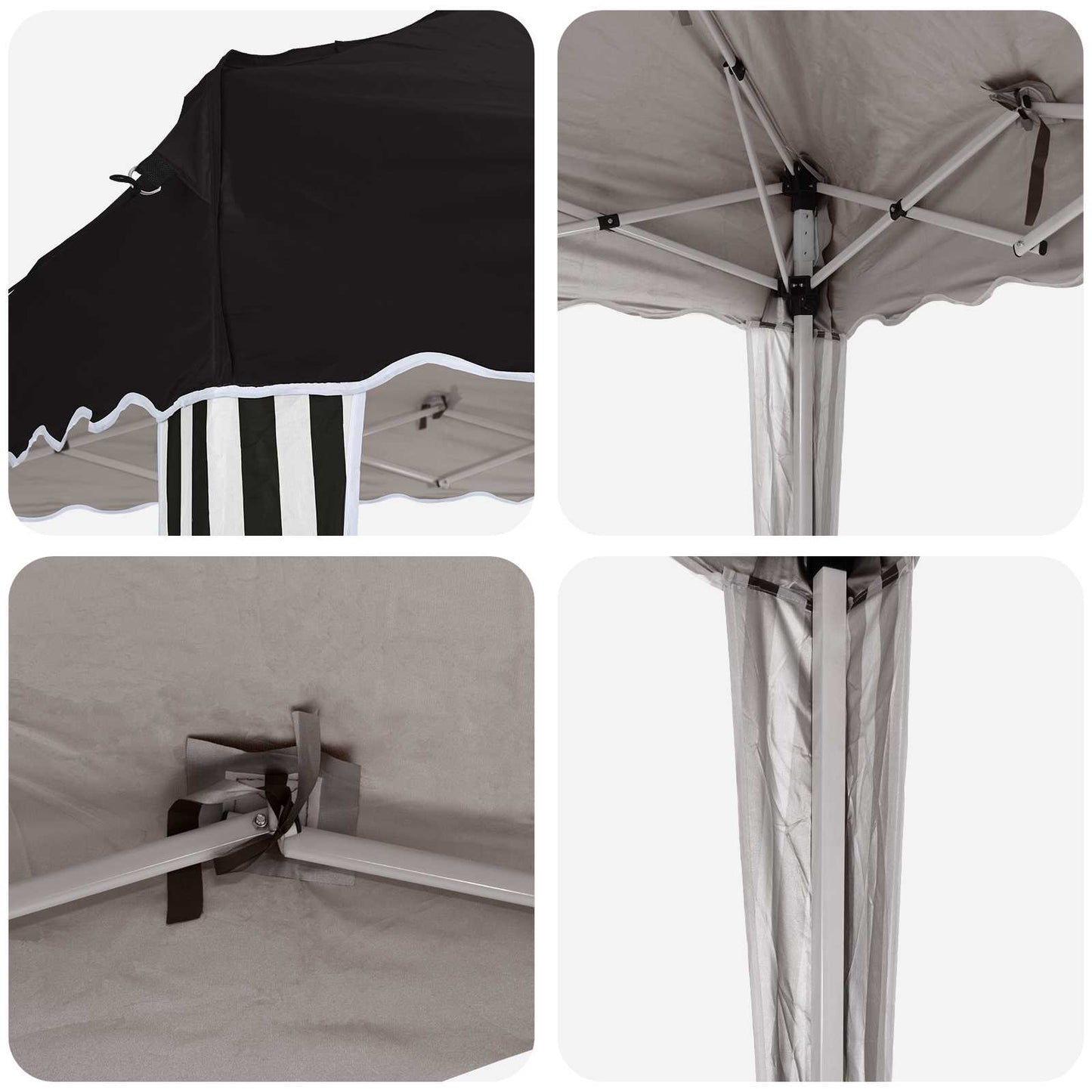 vidaXL Pop-up Party Tent 195 x 195 x 245 cm Black Oxford Fabric