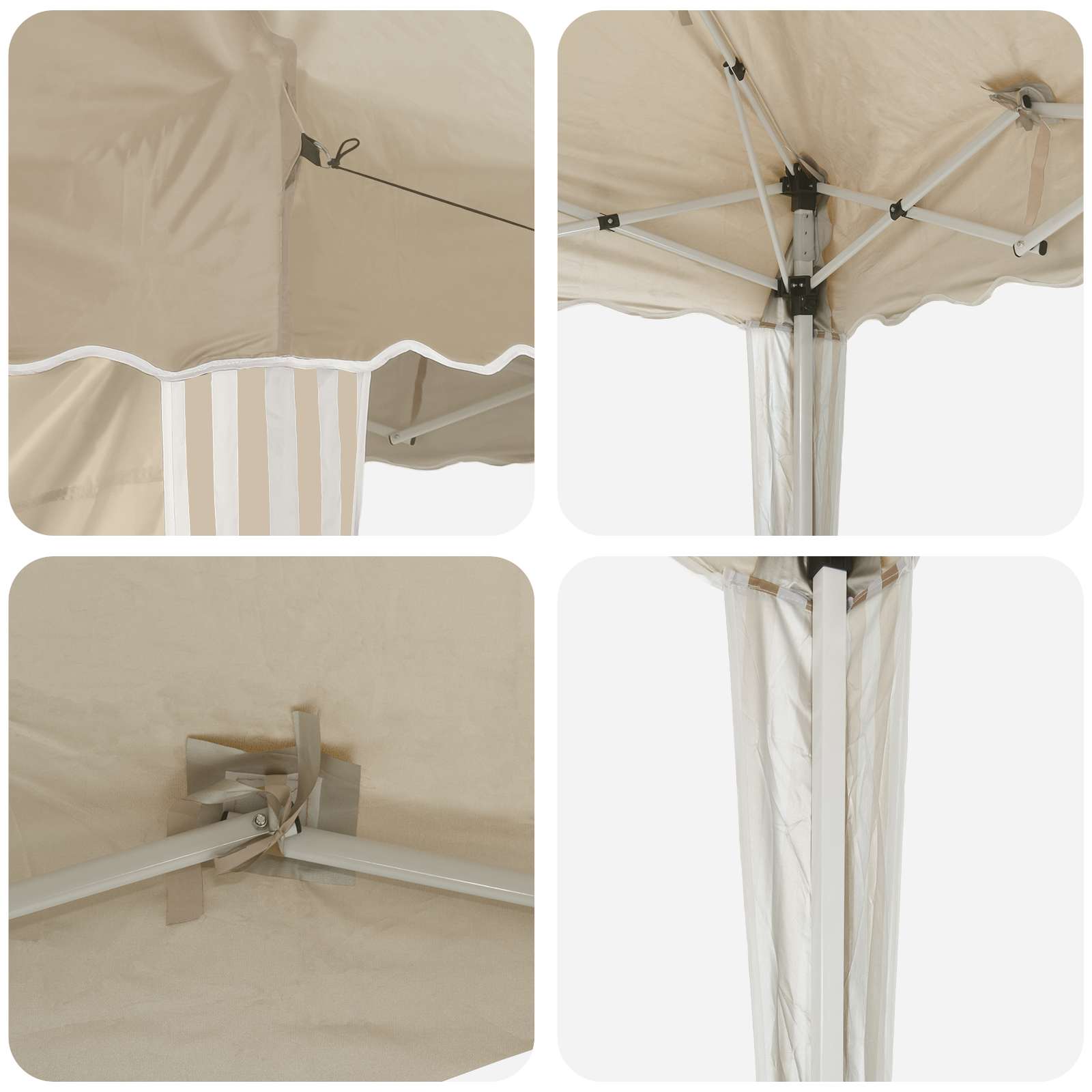 vidaXL Pop-up Party Tent 195 x 195 x 245 cm Cream Oxford Fabric - 12558