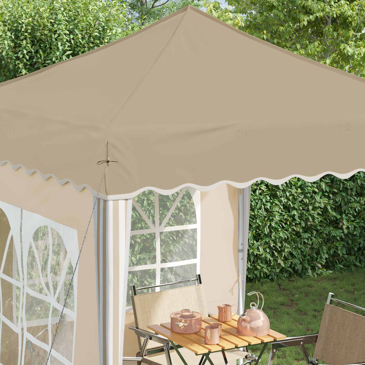 vidaXL Pop-up Party Tent 195 x 195 x 245 cm Cream Oxford Fabric - 12558