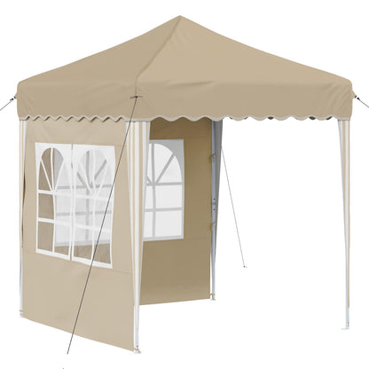 vidaXL Pop-up Party Tent 195 x 195 x 245 cm Cream Oxford Fabric - 12558