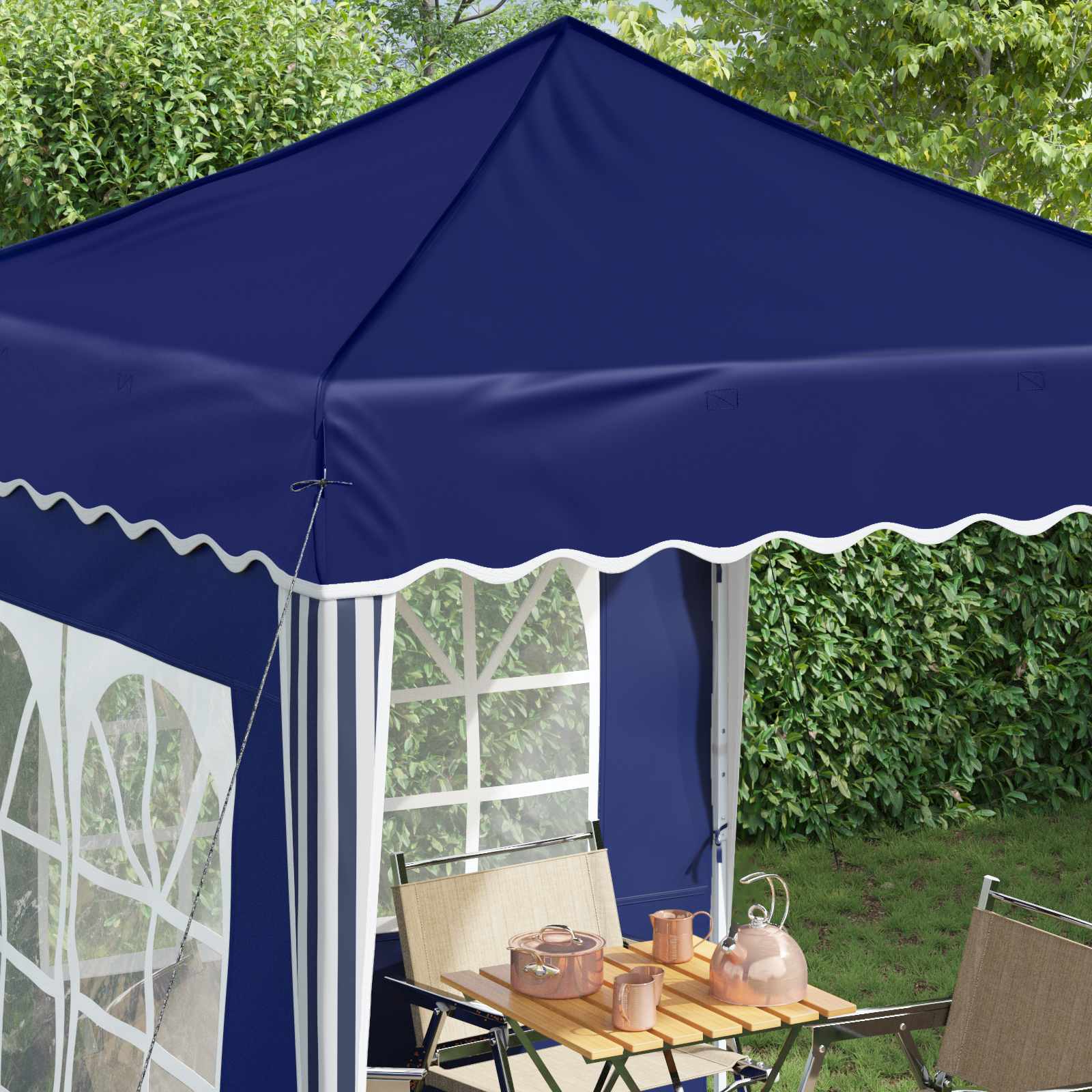 vidaXL Pop-up Party Tent 195 x 195 x 245 cm Blue Oxford Fabric - 12563