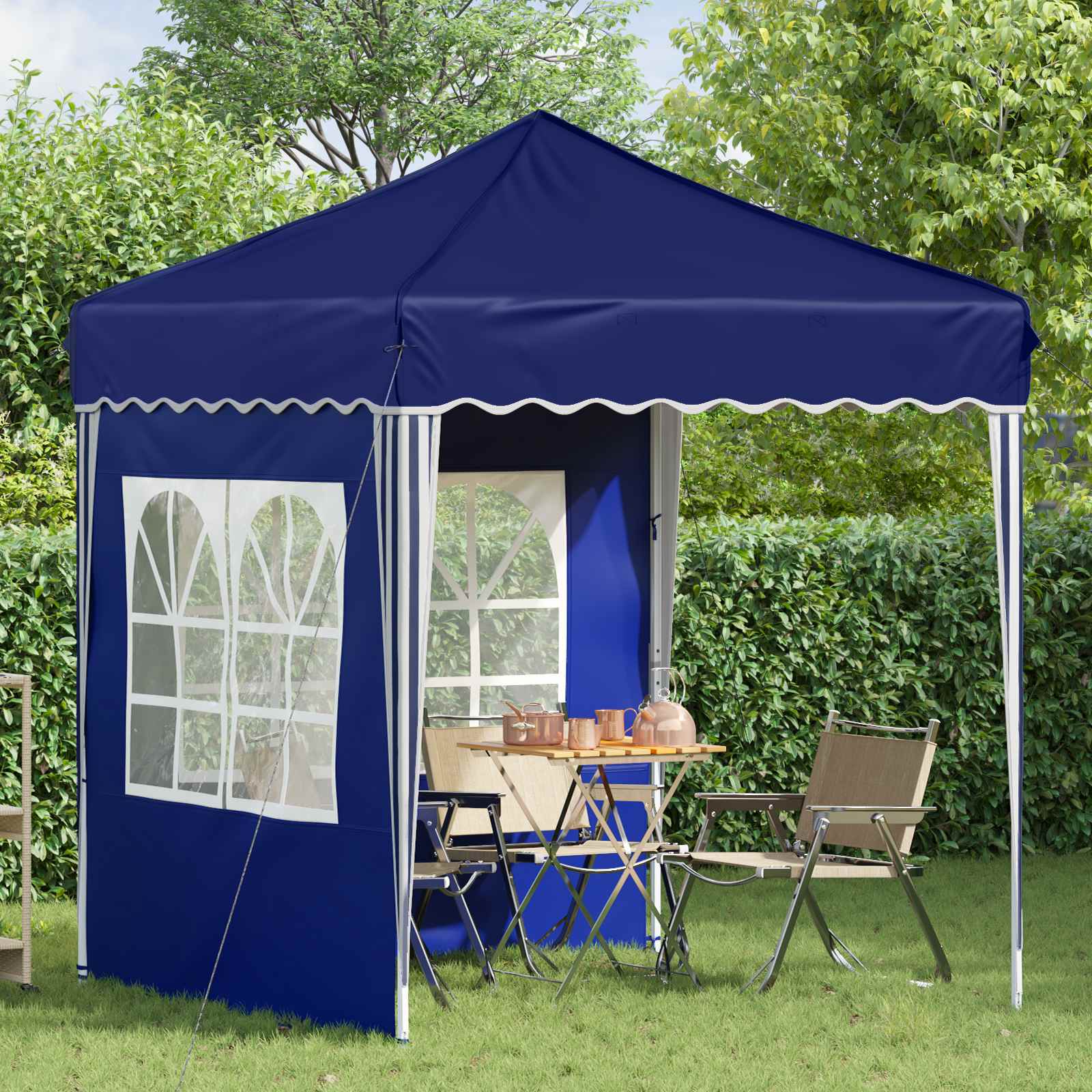 vidaXL Pop-up Party Tent 195 x 195 x 245 cm Blue Oxford Fabric - 12563