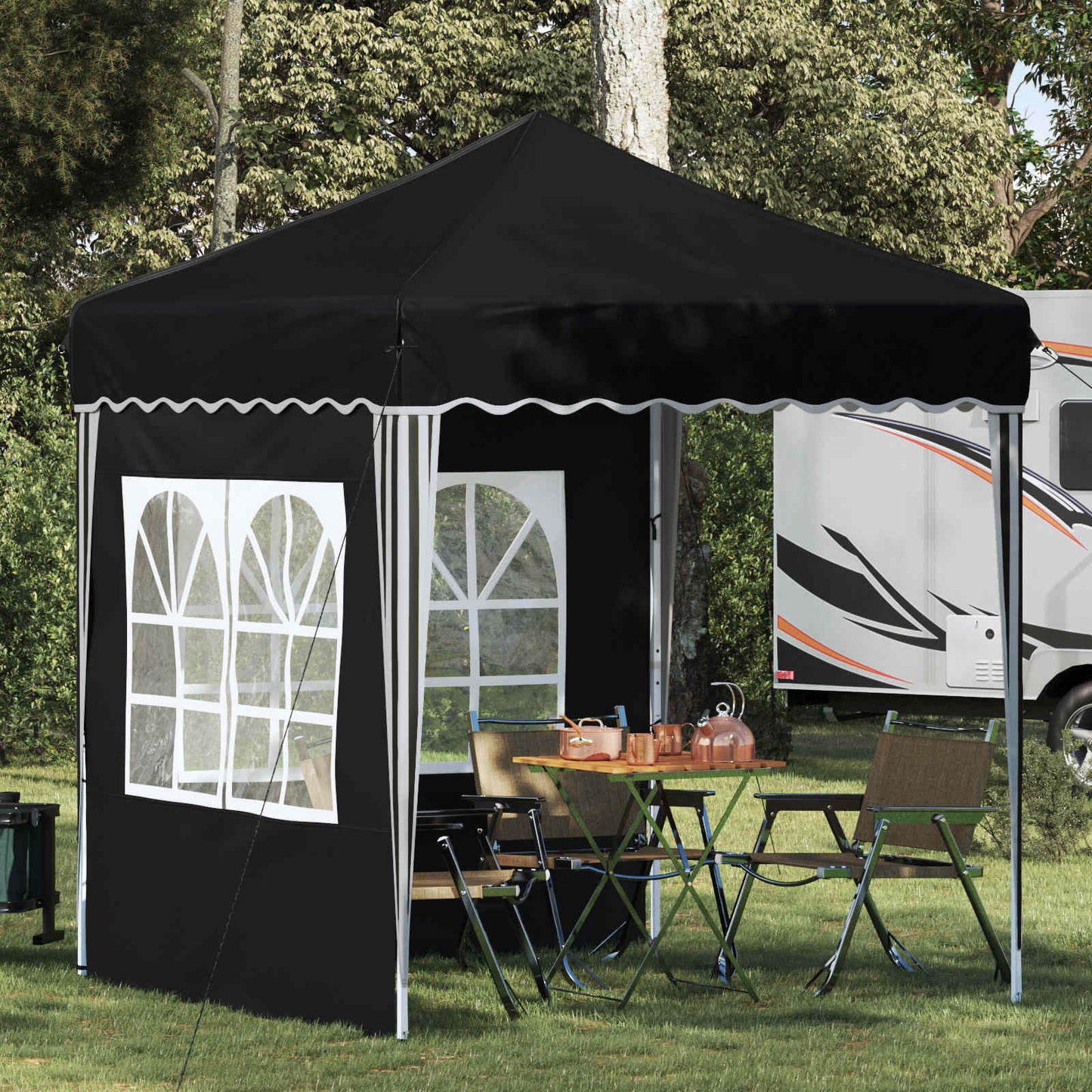 vidaXL Pop-up Party Tent 195 x 195 x 245 cm Anthracite Oxford Fabric - 12570