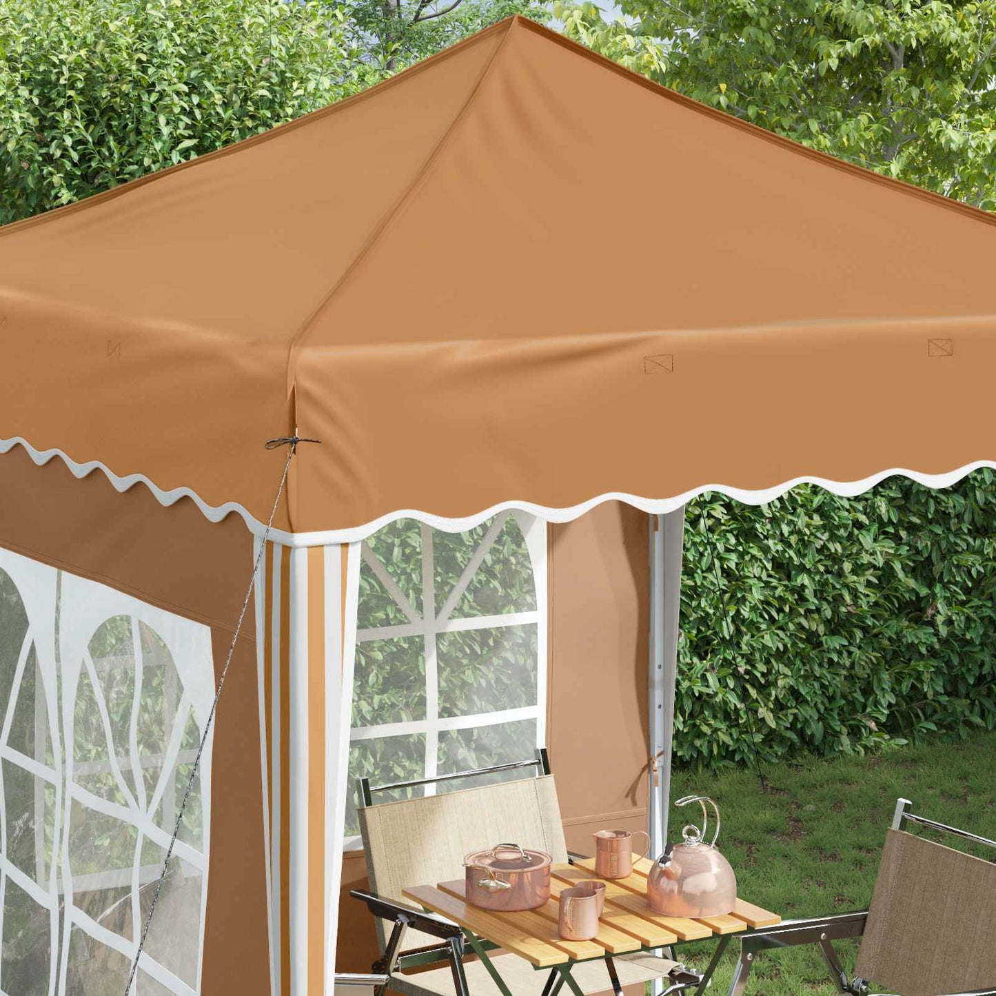 vidaXL Pop-up Party Tent 195 x 195 x 245 cm Beige Oxford Fabric - 12571