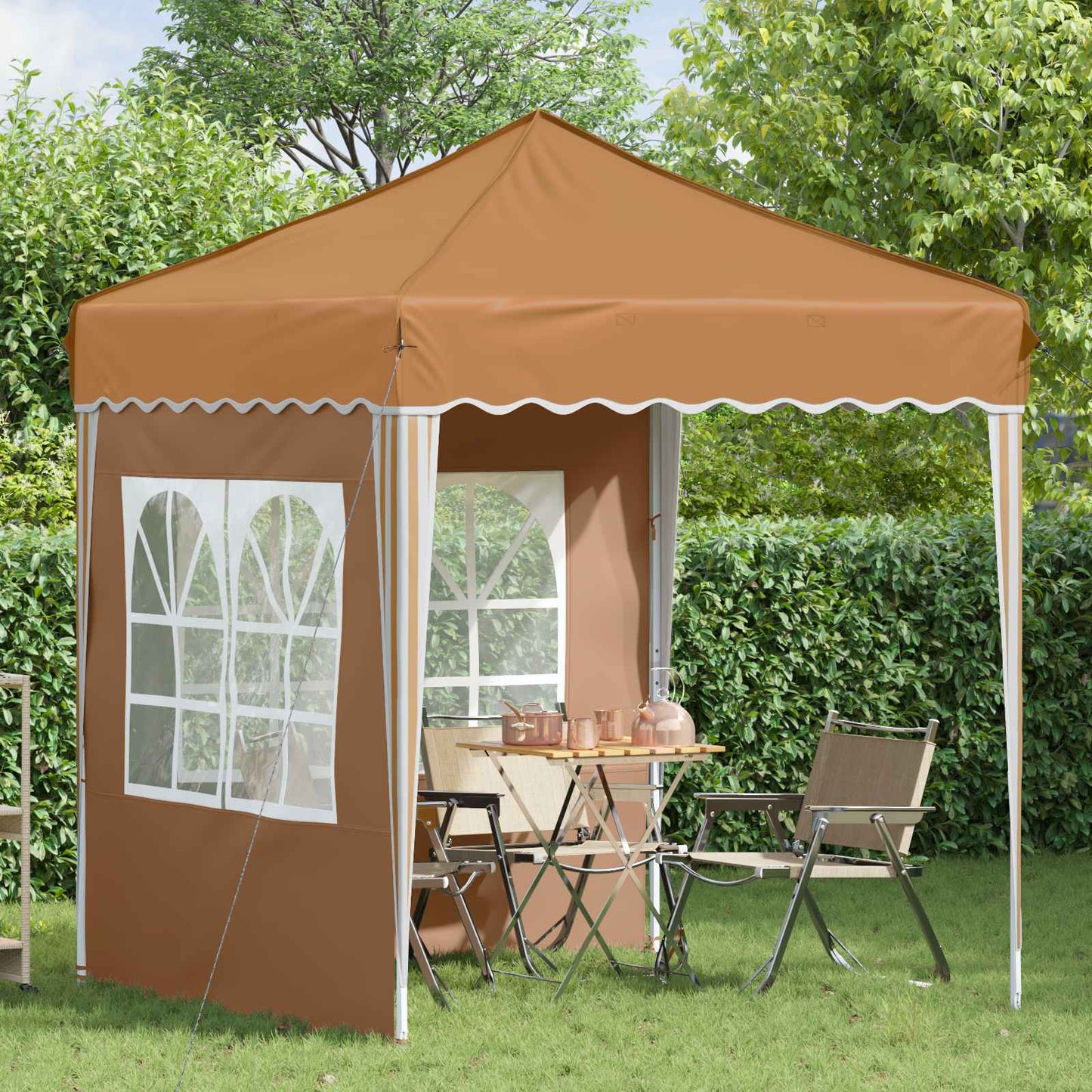 vidaXL Pop-up Party Tent 195 x 195 x 245 cm Beige Oxford Fabric - 12571