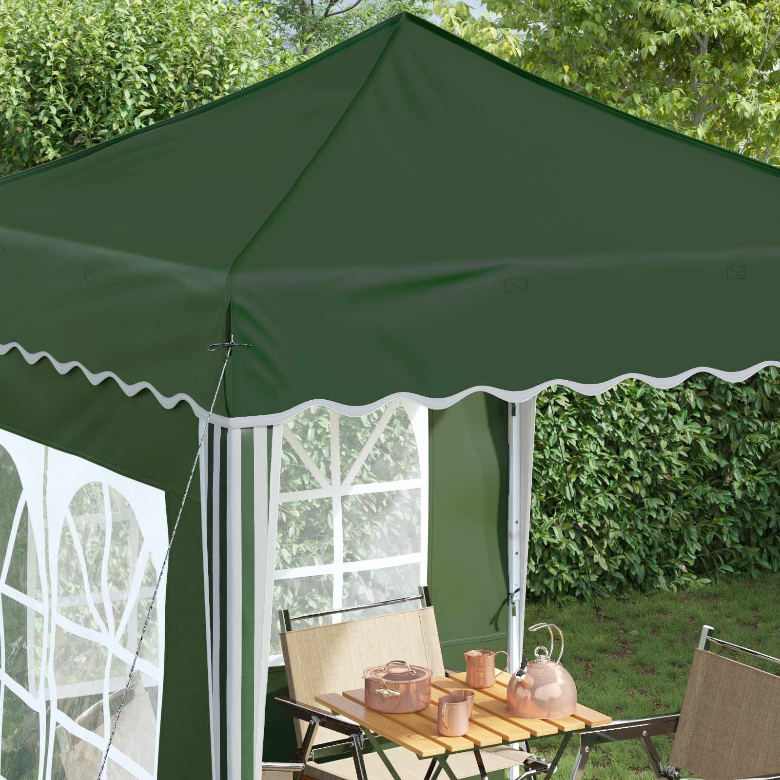 vidaXL Pop-up Party Tent 195 x 195 x 245 cm Green Oxford Fabric - 12584