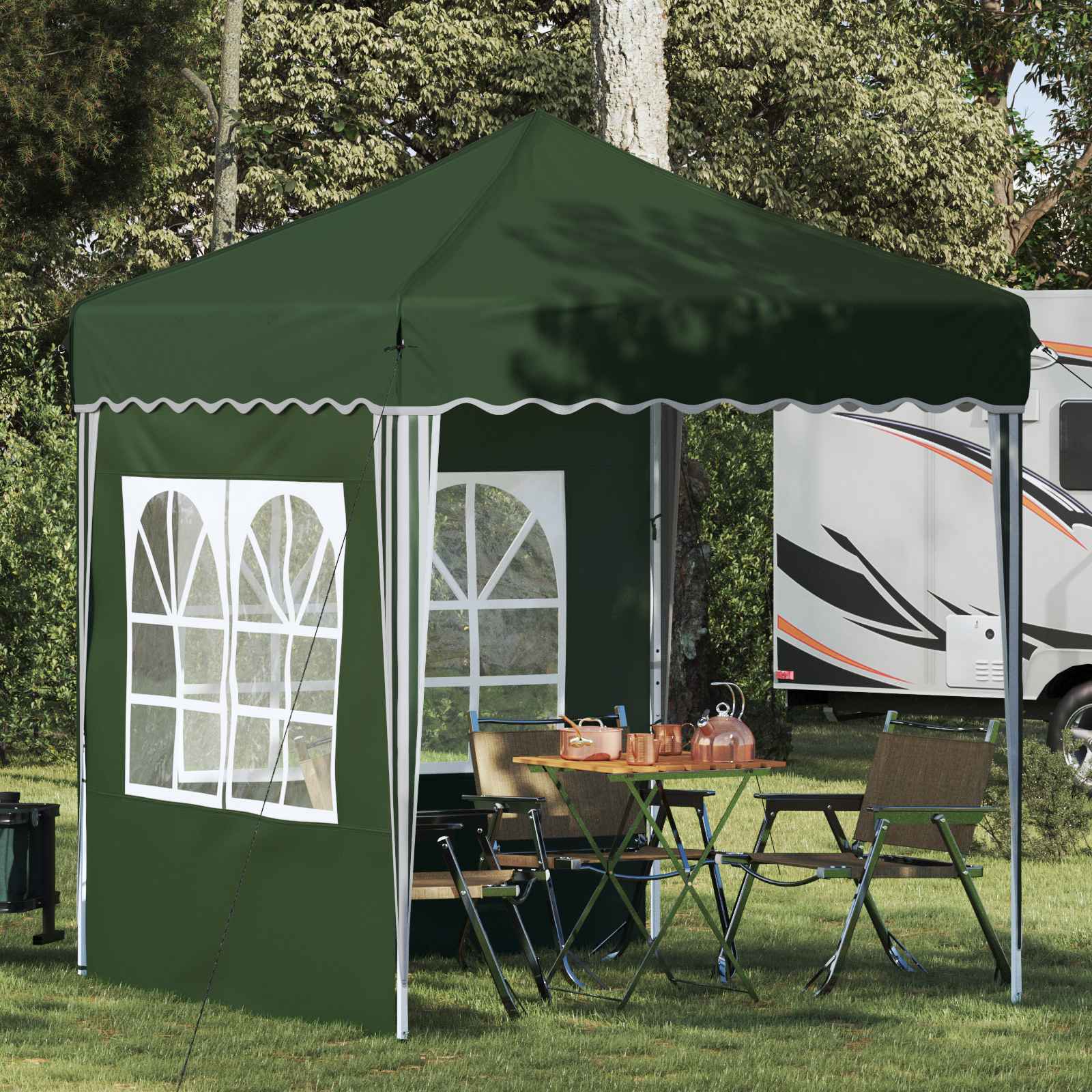 vidaXL Pop-up Party Tent 195 x 195 x 245 cm Green Oxford Fabric - 12584