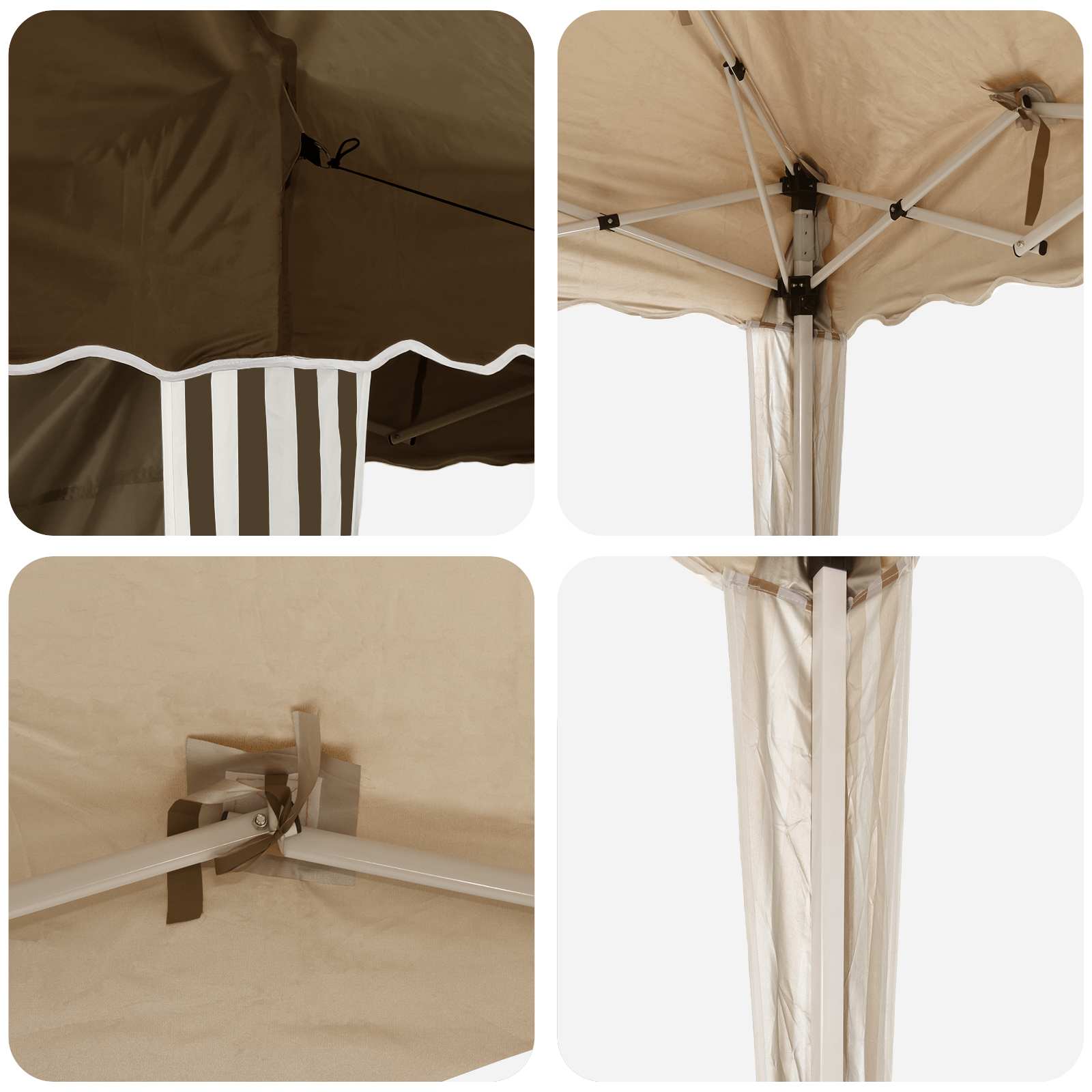 vidaXL Pop-up Party Tent 195 x 195 x 245 cm Taupe Oxford Fabric - 12585