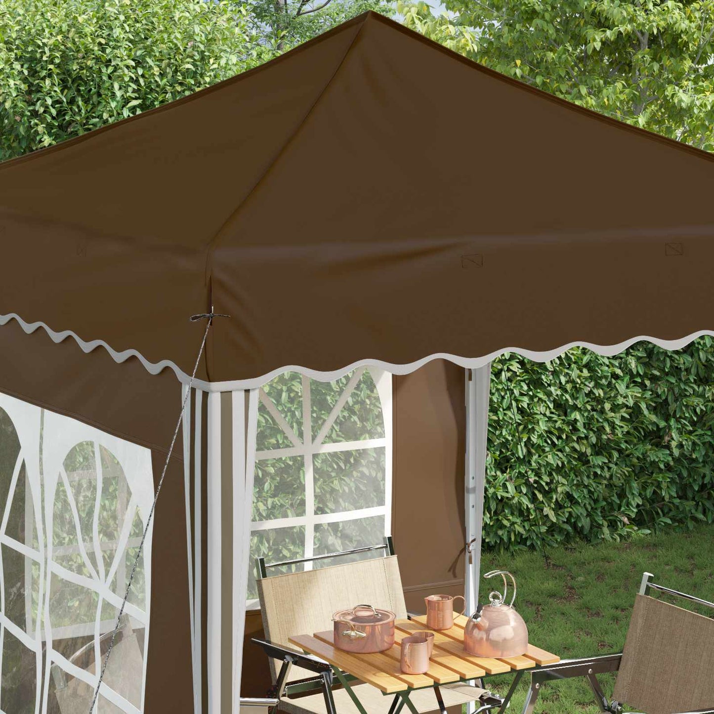 vidaXL Pop-up Party Tent 195 x 195 x 245 cm Taupe Oxford Fabric - 12585