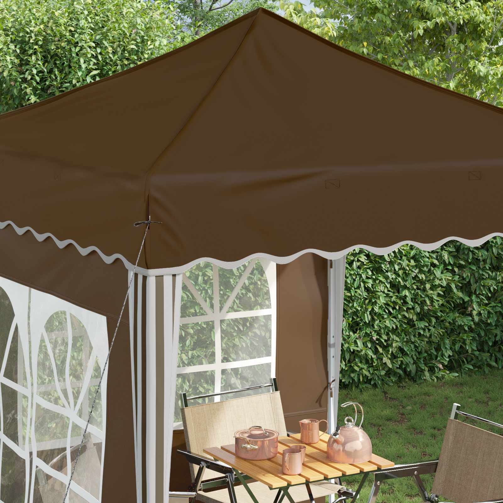 vidaXL Pop-up Party Tent 195 x 195 x 245 cm Taupe Oxford Fabric - 12585